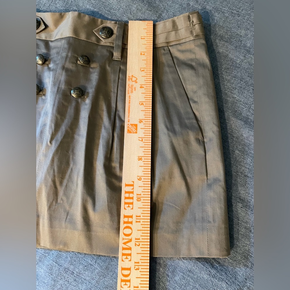 BCBGMAXAZRIA Double-Breasted Button Front Brown Mini Skirt - Picture 6 of 7